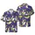 Mardi Gras Geese Celebration: Crowned Robes, Feathered Hats, Trumpets, Masks, Fleur-de-Lis Icons Short-sleeve Hawaiian Shirt - 1