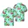 Surfing Santa Claus Hawaiian Pattern: Red Boardshorts, Cigar, Palm Tree, Ocean Waves Short-sleeve Hawaiian Shirt - 1