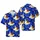Bigfoot Hawaiian Halloween: Witch Ghost Mummy, Jack-O'-Lantern, Indigo Palm Hibiscus Short-sleeve Hawaiian Shirt - 1