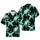 Blue Cyan Roses, Metallic Teal Handguns, Engraved Grips, Deep Black Mosaic Short-sleeve Hawaiian Shirt - 1