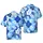 Hawaiian Tribal Honu Design: White Hibiscus, Monstera, Blue Swirl Background Short-sleeve Hawaiian Shirt - 1