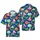 Santa Claus Vacation Surfing Waves Tropical Palm Tree Hibiscus Beach Island Pattern Short-sleeve Hawaiian Shirt - 1