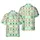 Hawaiian Brown Reindeer Blue-Green Trees Snowflake Heart Motif Pixel Knit Cream Sky Short-sleeve Hawaiian Shirt - 1