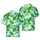Opossum Lover Hawaiian Banana Palm Leaf Light Sky Blue Water Swirl Fabric Pattern Short-sleeve Hawaiian Shirt - 1