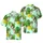 Tabby Cats Tropical: Realistic Felines, Yellow Bananas, Green Palm Fronds, Aqua Water Short-sleeve Hawaiian Shirt - 1