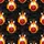 White Bowling Pins Red Ball Orange Flames Dark Smoky Gradients Hawaiian Print Short-sleeve Hawaiian Shirt - 7