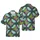 Geometric Animal Print Botanical Shapes Blue Black Pink Yellow Teal Textile Artwork Short-sleeve Hawaiian Shirt - 1