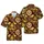 Santa Reindeer Hawaiian Golden Wreath Christmas Tree Bauble Text Tile Print Short-sleeve Hawaiian Shirt - 1