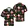 Christmas Santa Dancing Running Candy Cane Figures Holly Red Berry Golden Star Design Short-sleeve Hawaiian Shirt - 1