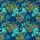 Cat Lover's Hawaiian Abstract Feline Golden Fractal Filigree Aqua Teal Textile Short-sleeve Hawaiian Shirt - 7