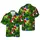 Bowling Hawaiian Pattern: Shiny Red Blue Pins Tropical Monstera Hibiscus Frangipani Short-sleeve Hawaiian Shirt - 1