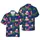 Tropical Santa Claus Hawaiian Pattern Palm Tree Hibiscus Flamingo Surfboard Snowflakes Short-sleeve Hawaiian Shirt - 1