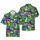 Green Alien Head Pattern: Stylized Skull & Red Sunglasses Grunge Textile Short-sleeve Hawaiian Shirt - 1