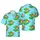 Emerald Alligator Open Jaws Palm Tree Island Sunset Water Wave Birds Mountains Design Short-sleeve Hawaiian Shirt - 1