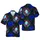 Blue Octopus Rose Hawaiian Floral Pattern: Tentacle Bloom Green Leaf Black Bubble Background Short-sleeve Hawaiian Shirt - 1