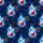 Bowler's Hawaiian Pattern: Red Striped Pins, Electric Blue Flames, Dark Navy Art Short-sleeve Hawaiian Shirt - 7
