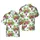 Hawaiian Christmas Santa Surfboard Snowmen Tiki Hibiscus Palm Blue Snowflakes Fabric Design Short-sleeve Hawaiian Shirt - 1