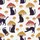 Black Cat Mushroom Hawaiian Pattern: Feline Fungi Red Yellow Purple Dots White Linen Short-sleeve Hawaiian Shirt - 7