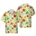 Hawaiian Red Golden Teal Starfish: Stylized Shapes, Black Outlines, Botanical Mosaic Short-sleeve Hawaiian Shirt - 1