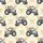 Agriculture Tropical Tractor Linocut: Golden Wheat Stalks Botanical Fabric Print Short-sleeve Hawaiian Shirt - 7