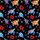 Tropical Sea Turtle Mosaic: Hibiscus, Watercolor Splash, Deep Black Background Short-sleeve Hawaiian Shirt - 7