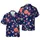 Hawaiian Autumn Pumpkins Gourds Grapes Maple Leaves Navy Coral White Dot Short-sleeve Hawaiian Shirt - 1
