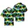 Bigfoot Fisherman Hawaiian Pattern: Pine Forest Stream, Snow Peaks, Sunset Birds Short-sleeve Hawaiian Shirt - 1
