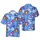Patriotic Cat Dog Faces: Seamless Hawaiian Pattern, USA Hats, Flags, Red Blue Stars Short-sleeve Hawaiian Shirt - 1