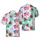 Patriotic Hawaiian Flag Hibiscus Floral Fireworks Stars Seamless Fabric Design Short-sleeve Hawaiian Shirt - 1