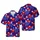 Rodeo Cowboy Bucking Bull Hawaiian Pattern: Distressed Red Blue Brushstroke Star Design Short-sleeve Hawaiian Shirt - 1