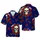Hawaiian Skulls, US Flags, Rose Wreaths Seamless Navy Mosaic Motif Short-sleeve Hawaiian Shirt - 1