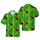 Leprechaun Hats Gold Coins Beer Barrel Tropical Pattern with Green Shamrocks Short-sleeve Hawaiian Shirt - 1