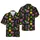Masquerade Dancers, Feather Masks, Palm Tree Cocktails, Party Popper Confetti Black Short-sleeve Hawaiian Shirt - 1