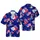 Patriotic Uncle Sam Raccoon Hawaiian Red Blue Flag Rocket Stars Hibiscus Pattern Short-sleeve Hawaiian Shirt - 1
