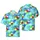 Seamless Hawaiian Plumeria Hibiscus Palm Frond Monstera Ocean Wave Pattern Short-sleeve Hawaiian Shirt - 1