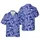 Hawaiian Dark Navy Blue Shark Design: Ocean Wave Interlock, White Teeth, High Contrast Short-sleeve Hawaiian Shirt - 1