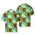 Surfing Bigfoot Seamless Pattern: Hawaiian Ocean Waves, Palm Trees, Sandy Beach Print Short-sleeve Hawaiian Shirt - 1
