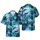 Bowler's STRIKE Bowling Ball Flames: Pins, Heartbeat Graphic, Black Electric Blue Gradient Short-sleeve Hawaiian Shirt - 1