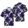 White T-Rex Skull Hawaiian Pattern, Indigo Red Teal Dot Floral Botanical Design Short-sleeve Hawaiian Shirt - 1