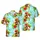 Smiling Man Beer Mug Caricature Hawaiian Hibiscus Red Yellow Plumeria Palm Fronds Short-sleeve Hawaiian Shirt - 1