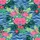 Pink Flamingo, Hibiscus & Red Blossom Pattern | Green Fronds, Navy & Sky Blue Waves Short-sleeve Hawaiian Shirt - 7