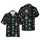 Pirate Hawaiian Galleon Jolly Roger Skulls Treasure Chest Neon Blue Pink Fabric Design Short-sleeve Hawaiian Shirt - 1