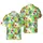 Hula Dancer Plumeria Hibiscus Postcard Motif Tropical Foliage Textured Background Short-sleeve Hawaiian Shirt - 1