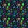 Neon T-Rex Bigfoot Palm Pineapple Pattern: Blue Green Purple Starry Fabric Print Short-sleeve Hawaiian Shirt - 7