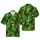 Polynesian Tiki Mask Pineapple Tribal Red Teal Brown Monstera Leaf Print Short-sleeve Hawaiian Shirt - 1