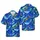 Hawaiian Blue Whale Flora Mosaic Design - Deep Ocean Cerulean Navy Aqua Teal Gold Short-sleeve Hawaiian Shirt - 1