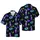Neon Cosmic Hawaiian Pattern: Grey Aliens, Glowing Saucers, Ringed Planets, Moons, Lightning Short-sleeve Hawaiian Shirt - 1