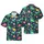 Cartoon Dinosaur Hawaiian Pattern Tropical Leaves Navy Floral Sublimation Design Short-sleeve Hawaiian Shirt - 1