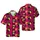 Tropical Rooster Hen Island Pattern: Sunset Ocean Palm Plumeria Crimson Magenta Short-sleeve Hawaiian Shirt - 1