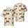 Highland Cattle & Calves Shaggy Fur Tropical Coral Wildflower Butterfly Print Short-sleeve Hawaiian Shirt - 1
